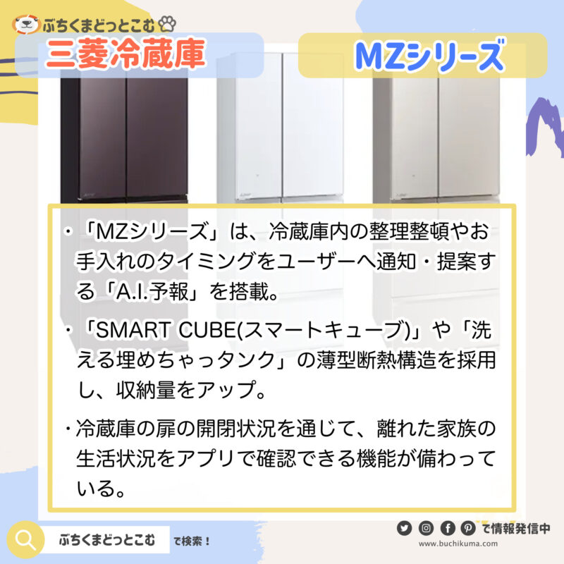 三菱電機の新型冷蔵庫「MZシリーズ」発売