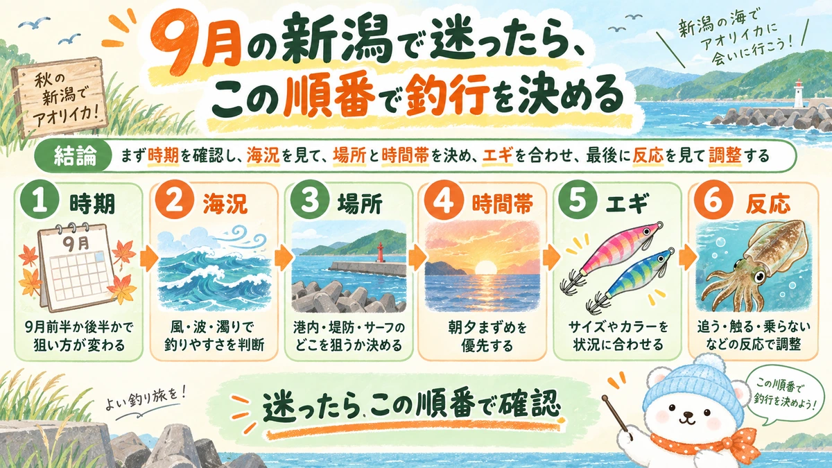 9月の新潟でアオリイカ釣行を決める6つの手順